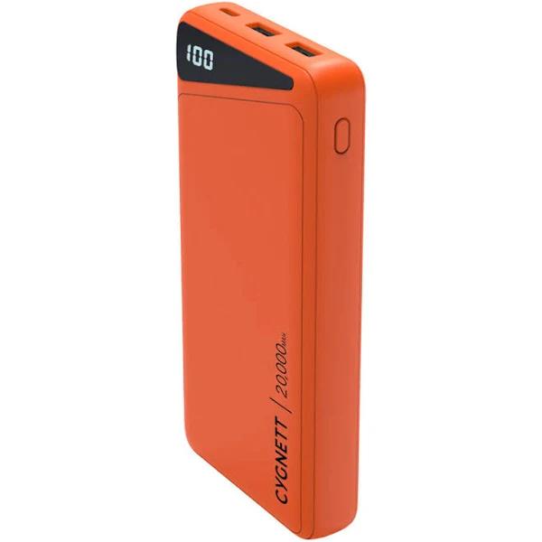 Cygnett 20,000 mAh Power Bank - Orange - ChargeUp Prime -