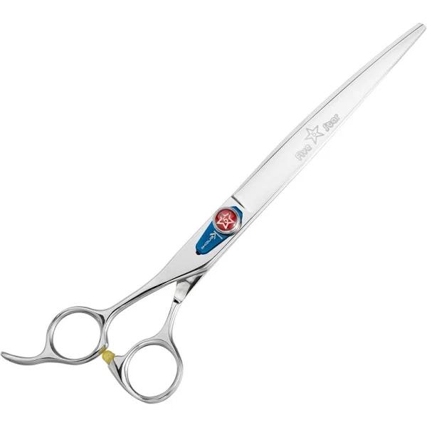 Kenchii Five Star Professional Pet Grooming Curved Lefty Scissors, 8" 8" Left Handed Curved