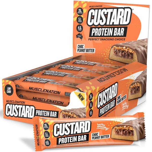 Muscle Nation Custard Protein Bar 60g Choc Peanut Butter