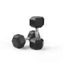 15kg Reeplex Rubber Hex Dumbbell Pair