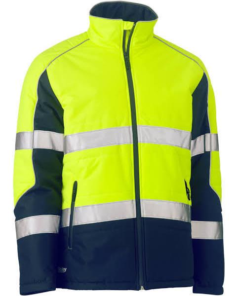 Bisley BJ6829T Hi-Vis Taped Puffer Jacket - Yellow/Navy / S