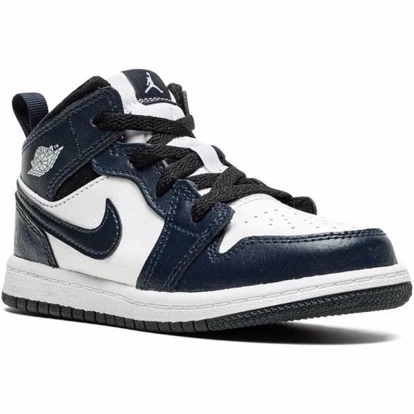 Jordan Kids - Jordan 1 Mid Armory Navy Sneakers - Kids - Leather/Rubber/Fabric - 5C - Blue