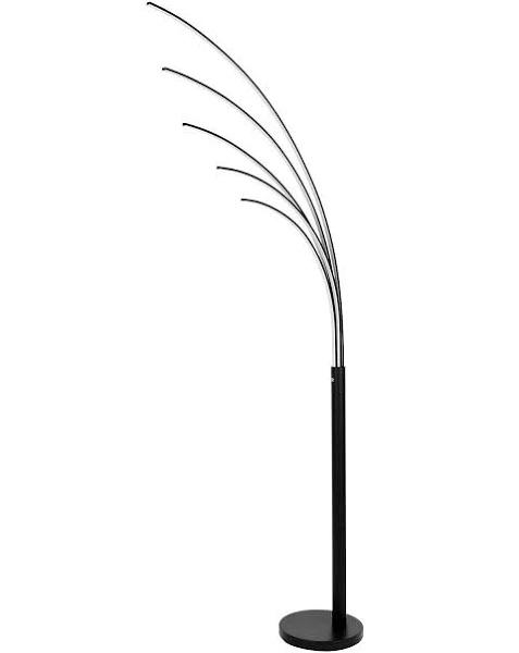 LEDlux Strata LED 5 Light Dimmable Floor Lamp in Black