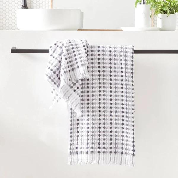 European Kadikoy Grey Multi Turkish Cotton Towel Range - Hand Towel