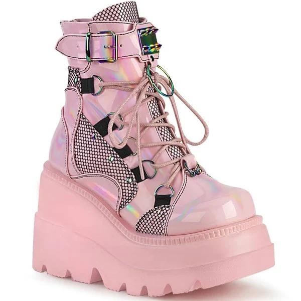 Demonia - SHAKER-60 Pink Holo Boots - US 10 [WOMENS]