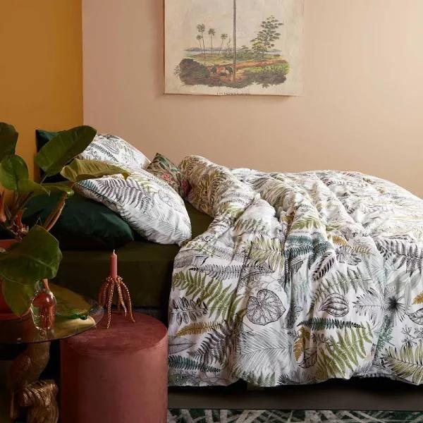 Bedding House Primeval Green Cotton Quilt Cover Set, King