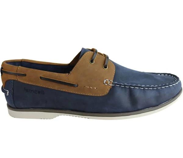 Ferricelli Gordon Mens Casual Leather Lace Up Shoes Made in Brazil Navy 9 AUS or 43 EUR