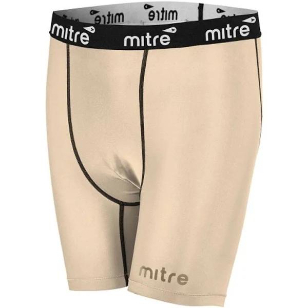 Mitre Neutron Compression Shorts Size LG Men Sports Activewear/Gym Tights Beige