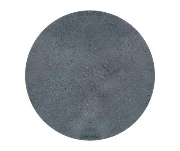 Azaliya Faux Rabbit Fur Floor Rug - Dark Grey - 160 x 160cm (Round)