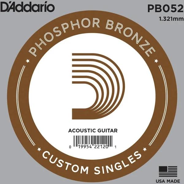 D'Addario PB052 Phosphor Bronze Wound Acoustic Guitar Single String