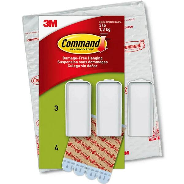 Command Outdoor Hooks, 3 hooks, 4 strips, Decorate Damage-Free, Holds 5 lbs  (AW083BZ-3NA) 