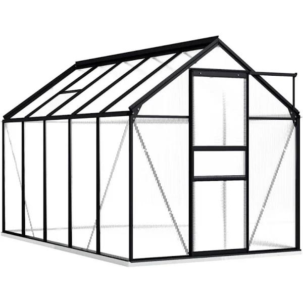 Greenhouse With Base Frame Anthracite Aluminium 5.89 m²