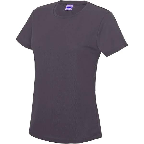 Just Cool Womens/Ladies Sports Plain T-Shirt Charcoal XS