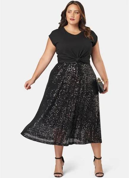 Pink Dusk Sure Thing Sequin Skirt - 16