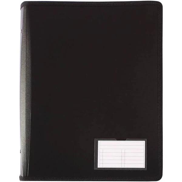 Bantex Zipper Binder 2D Ring 25mm A4 Black