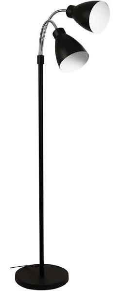 Retro Twin Floor Lamp - Matt Black