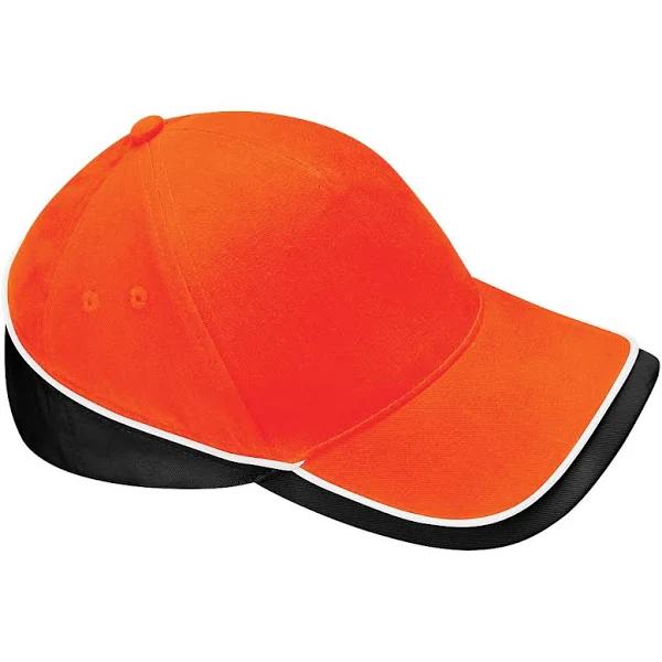 Beechfield Unisex Teamwear Competition Cap Baseball / Headwear Orange/Black/ White One Size