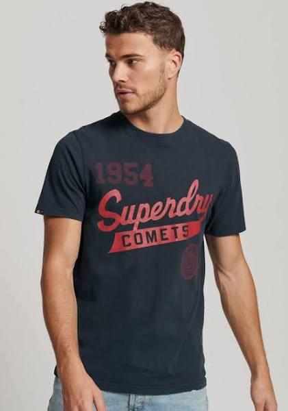 Superdry Vintage Home Run Short Sleeve T-Shirt Black Red - XXL