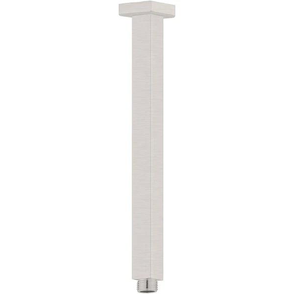 Nero Square Ceiling Arm 300mm Length Brushed Nickel