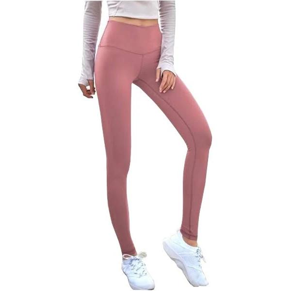 High Waist Tummy Control Tights Yoga Sports Fitness Leggings - Pink - S - AfterPay & zipPay Available