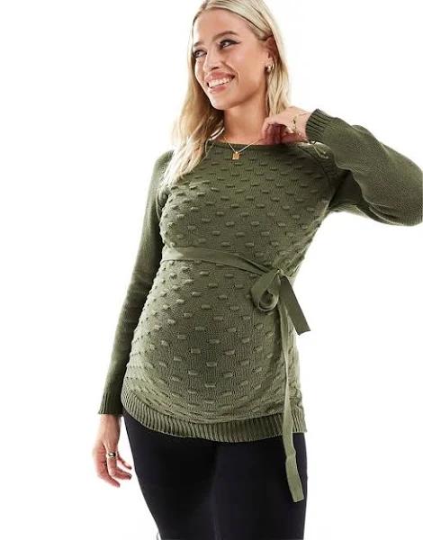 Mamalicious Maternity Jumper in khaki-Green - ASOS Outlet