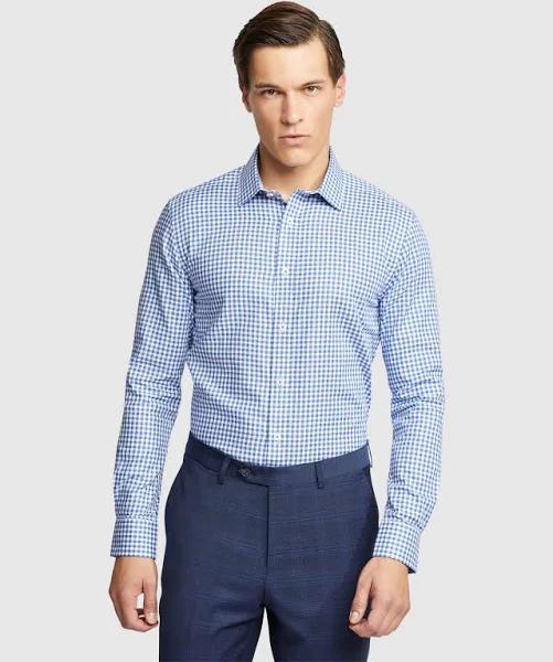 Oxford Beckton Checked Shirt in Blue XL