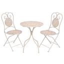 vidaXL - 3 Piece Bistro Set Steel - Greyish White