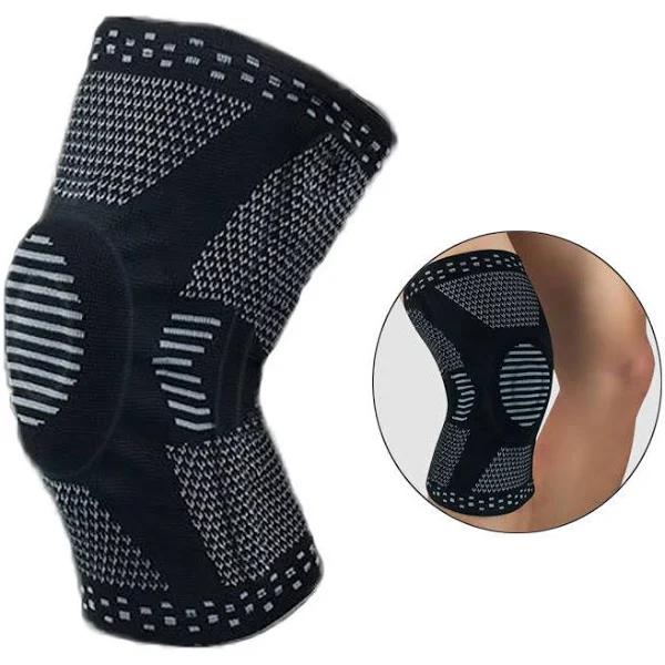 Winmax Professional Sports Knee Brace Fitness Spring Support Silicone Anti-collision Knee-BlackGrey - L:65-75kg - AfterPay & zipPay Available