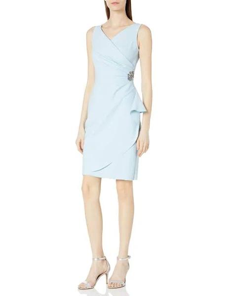 Women's Alex Evenings Side Ruched Cocktail Dress, Size 8 - Blue