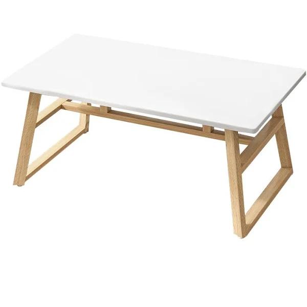 Foret Dining Table Rectangle Modern Home Kitchen Cafe Wood Metal 140x80cm White - AfterPay & zipPay Available