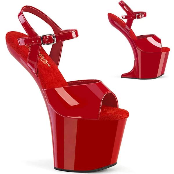 Pleaser CRAZE-809 Red Pat/Red Sandals Size 6