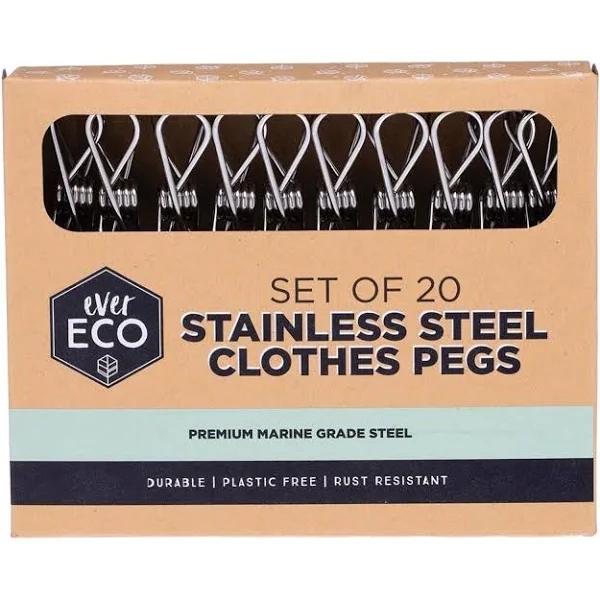 Ever Eco Stainless Steel Clothes Pegs Premium Marine Grade - 20