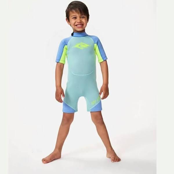 Toddler's Rip Curl Groms Omega Back Zip Springsuit Wetsuit Springsuit (Colour: Light Blue, Size: 3)