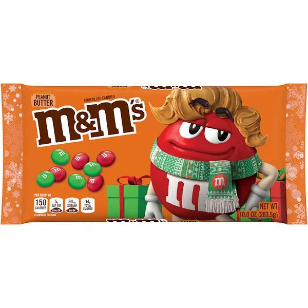 M&M's Peanut Butter Chocolate Christmas Candy, 10-Ounce Bag