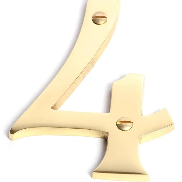 Sandleford Windsor Numeral 4 Brass 100mm