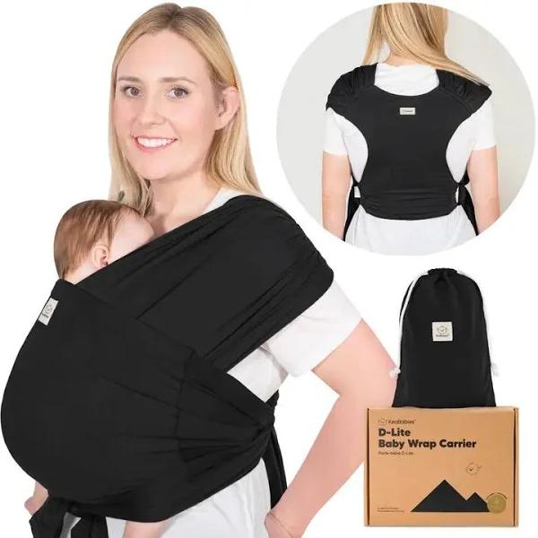 Keababies Baby Wrap Carrier, D-Lite Baby Wraps - Easy-Wearing, Adjustable Baby Sling Carrier Newborn to Toddler, Infant Ring Sling Baby Carrier,