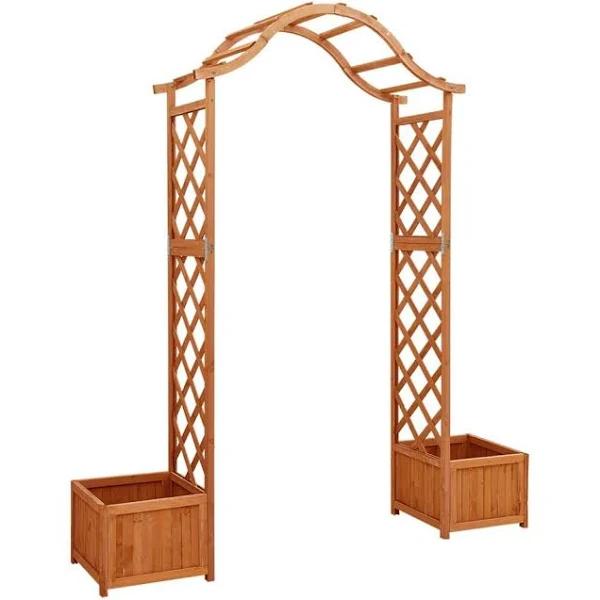 vidaXL Garden Pergola With Planter Solid Firwood