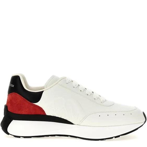 Alexander McQueen Sprint Runner in 8759 White/Tulip Red/Black, Size 42 EU