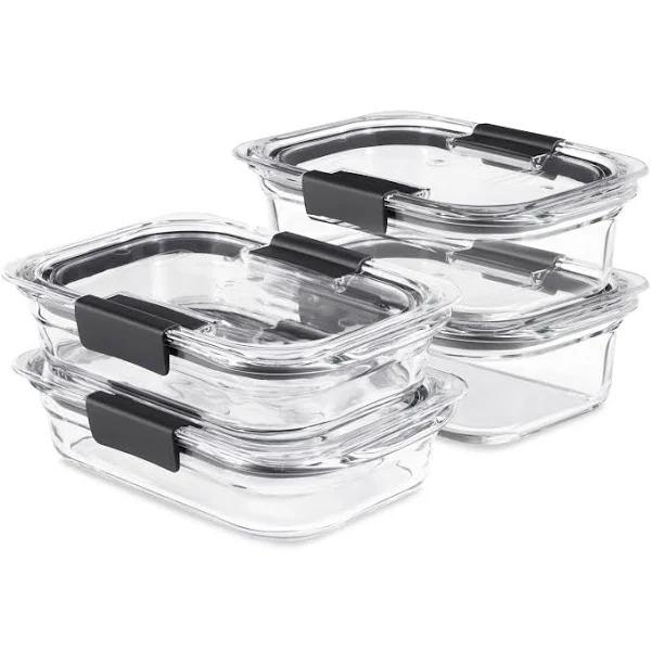 Rubbermaid Brilliance Glass Variety Set of 4 Food Storage Containers with Latching Lids