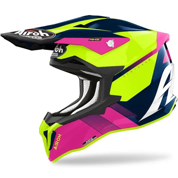 Airoh Strycker Blazer Motocross Helmet, pink-blue, Size M