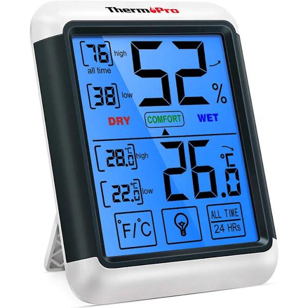 ThermoPro TP55 Digital Indoor Hygrometer Thermometer Temperature and Humidity Monitor Room Moisture Meter with Large Touchscreen, Backlight