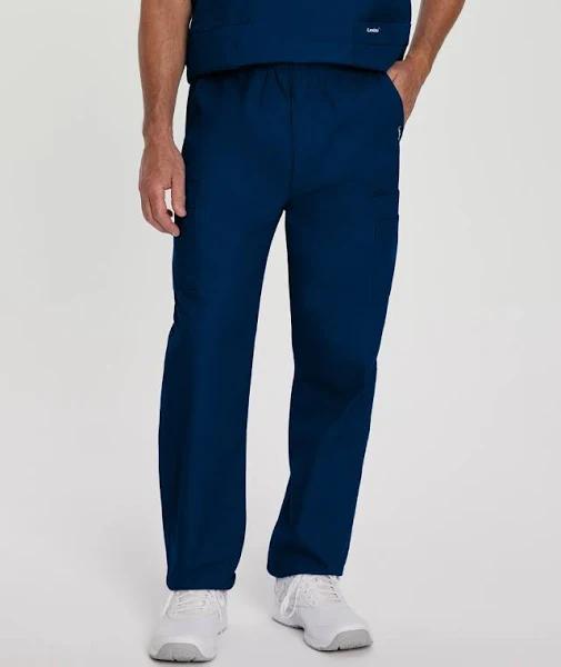 Landau Men's Zipper Front Cargo Scrub Pants - XL - Navy