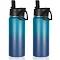 Volhoply 18oz Kids Insulated Water Bottle,530ml Stainless Steel Water Bottles With Straw Lid,Wide Mouth Reusable Metal Thermos Water Bottle,Double