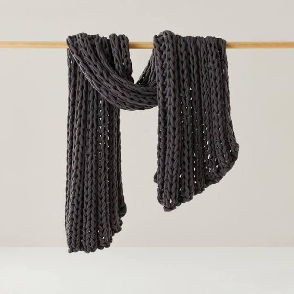 Adairs Newport Coal Chunky Knit Throw