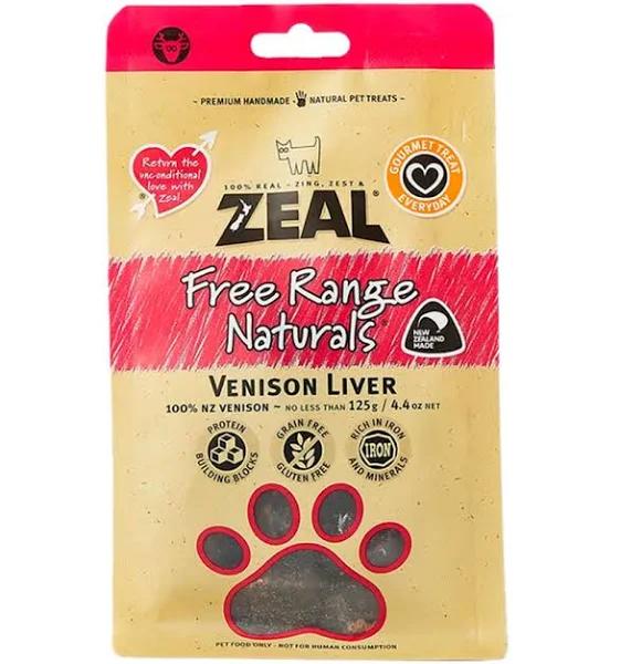 Zeal Dog Treats, Free Range Naturals Venison Liver | 125g