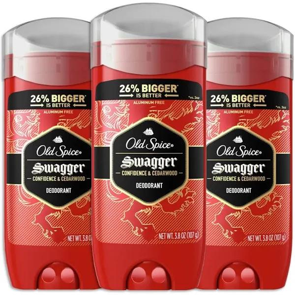 Old Spice Aluminum Free Deodorant For Men, Swagger Scent, 3.8oz Pack of 3