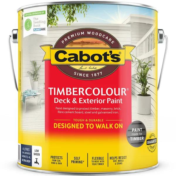 Cabot's 4L Ultra Deep Base Timbercolour Deck and Exterior Paint