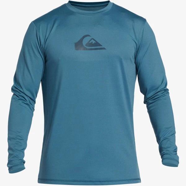 Quiksilver - Mens Solid Streak Long Sleeve UPF 50 Surf T-Shirt - Aegean Blue - Size S