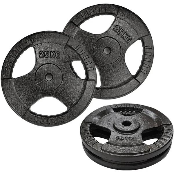 Total 70kg - 10kgx2 + 25kgx2 - Standard 26.5mm Triple Handle Cast Iron Weight Plate