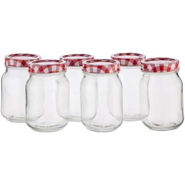 Set of 6 Mason Preserving Jars 500ml